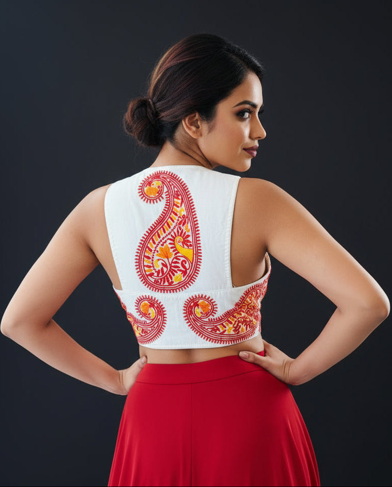 Signature Charm Designer Cotton Blouse