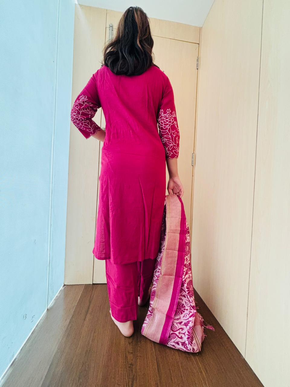 Blooming Gem Cotton Kurti Set
