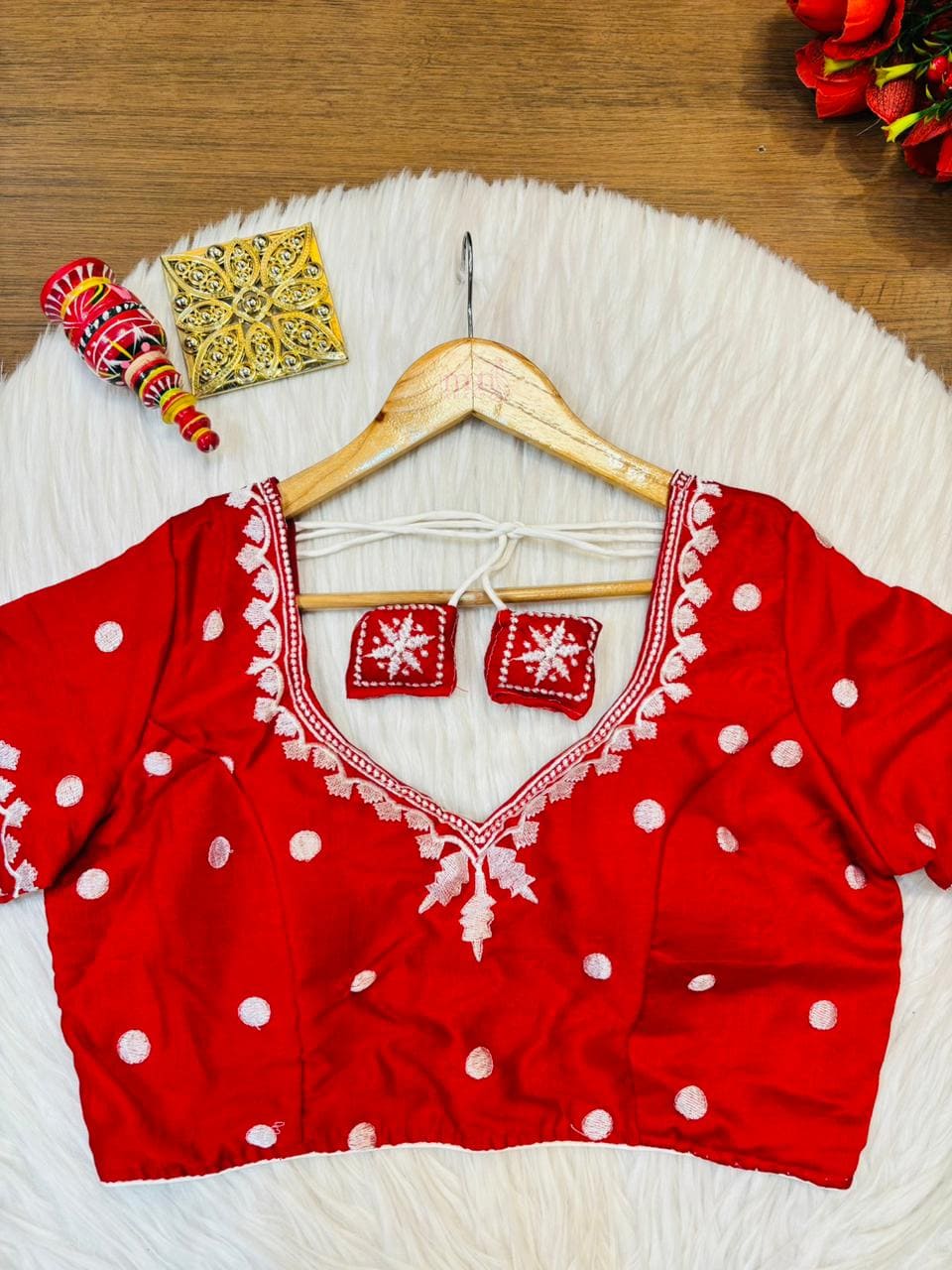 Pratibimbh Designer Vichitra Silk Blouse