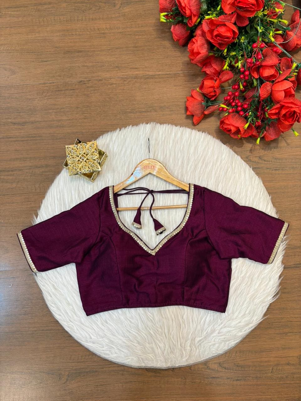 Flashline Designer Vichitra Silk Blouse