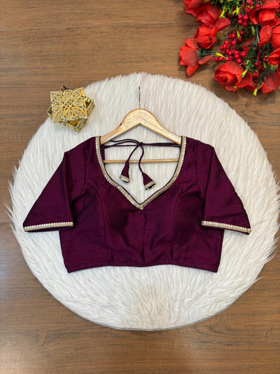 Flashline Designer Vichitra Silk Blouse