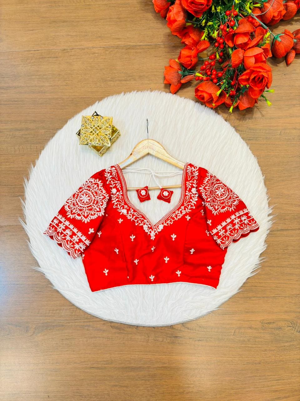 Disco Dust Designer Vichitra Silk Blouse