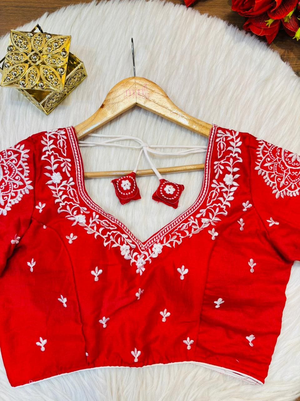 Disco Dust Designer Vichitra Silk Blouse