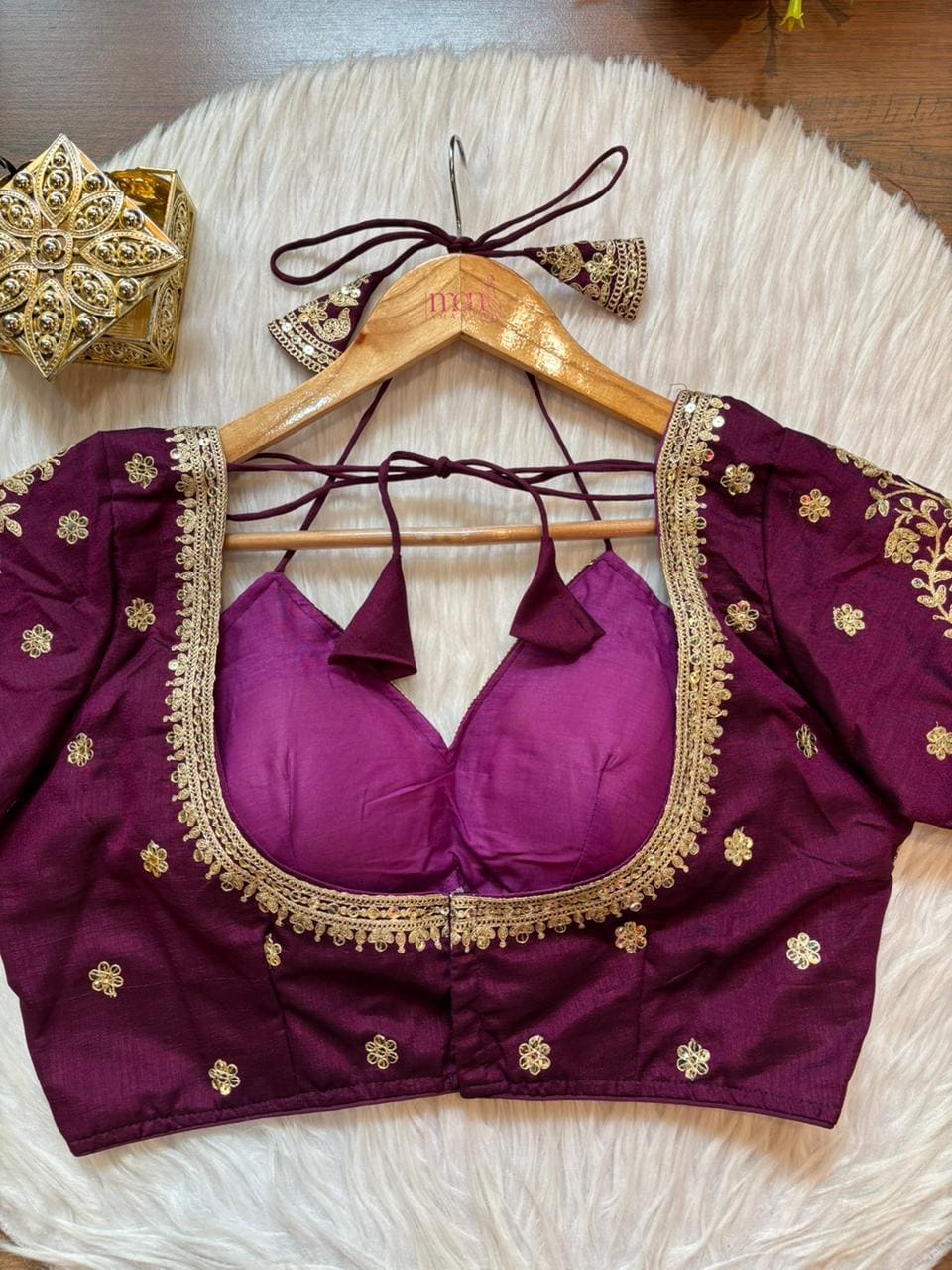 Flowing Art Designer Vichitra Silk Blouse