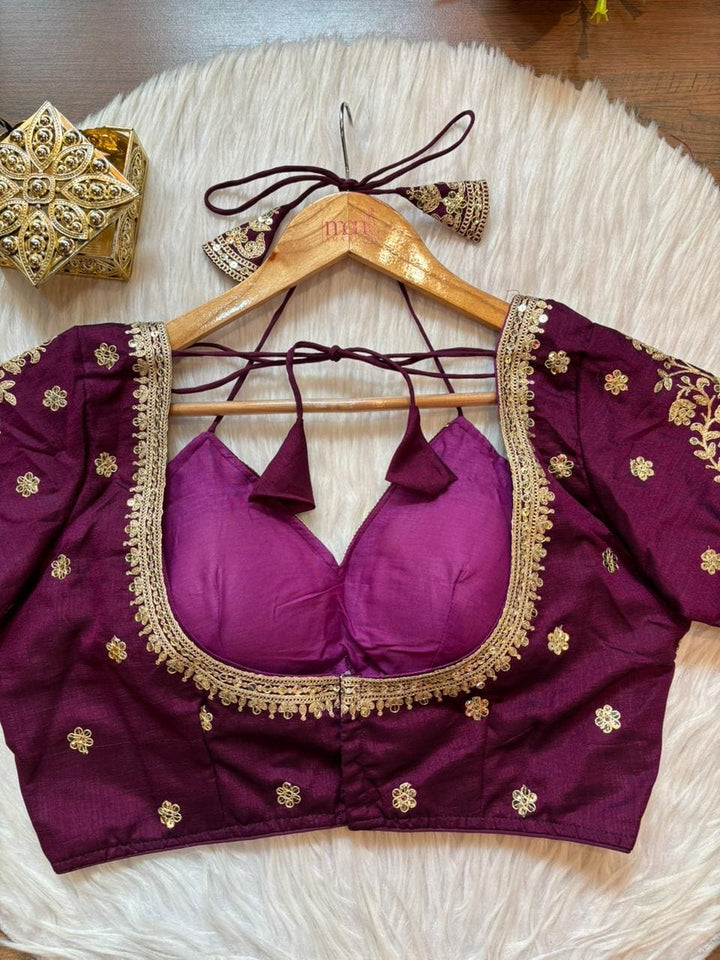 Flowing Art Designer Vichitra Silk Blouse