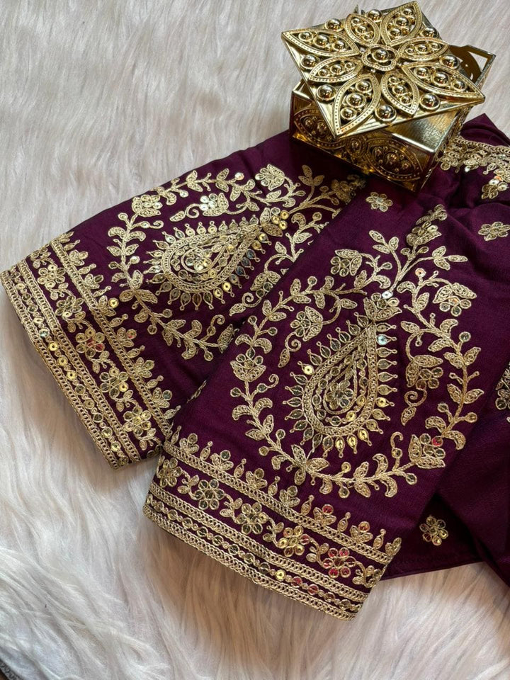 Flowing Art Designer Vichitra Silk Blouse