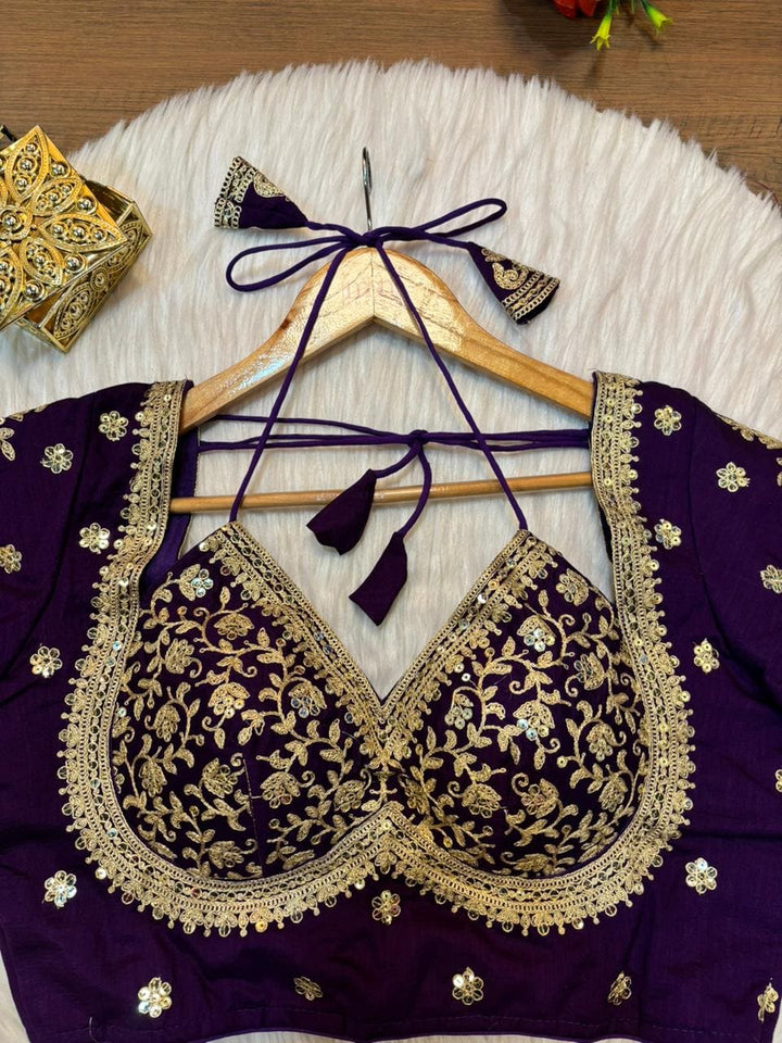 Flowing Art Designer Vichitra Silk Blouse