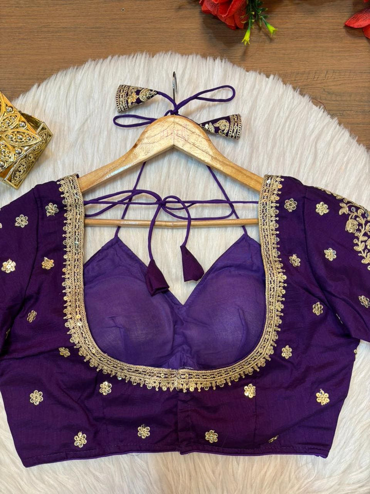 Flowing Art Designer Vichitra Silk Blouse