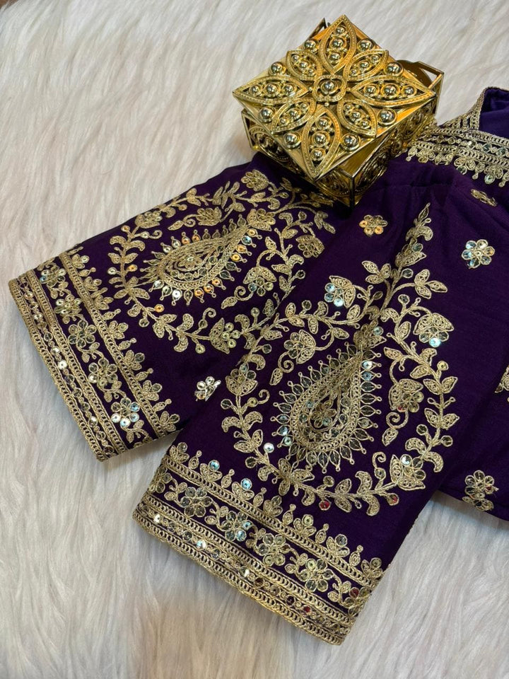 Flowing Art Designer Vichitra Silk Blouse