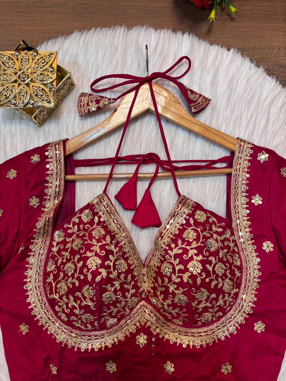 Flowing Art Designer Vichitra Silk Blouse