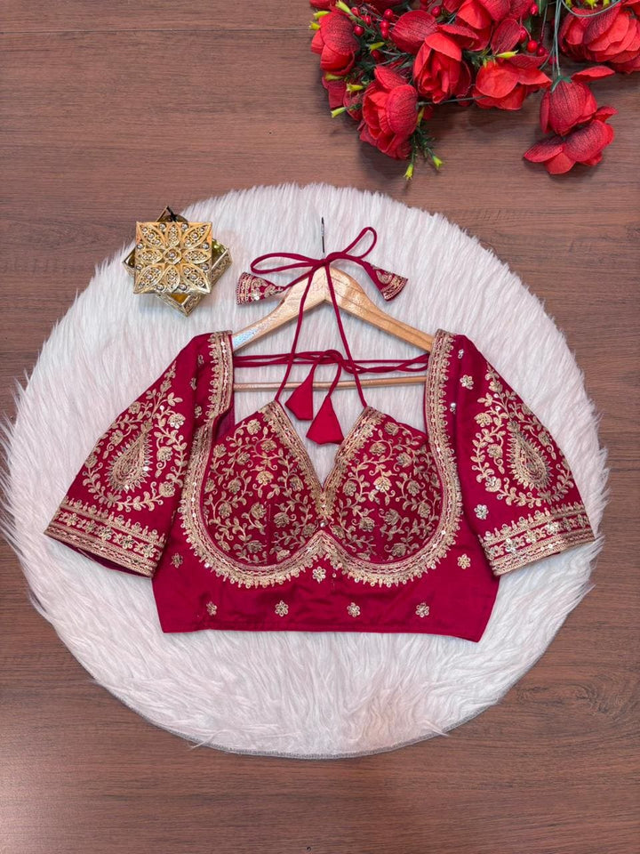 Flowing Art Designer Vichitra Silk Blouse