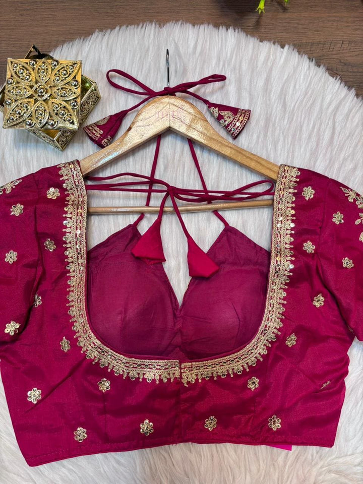 Flowing Art Designer Vichitra Silk Blouse