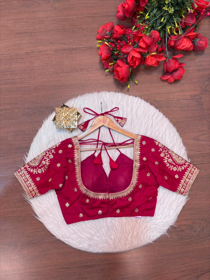 Flowing Art Designer Vichitra Silk Blouse