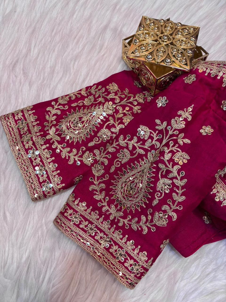 Flowing Art Designer Vichitra Silk Blouse