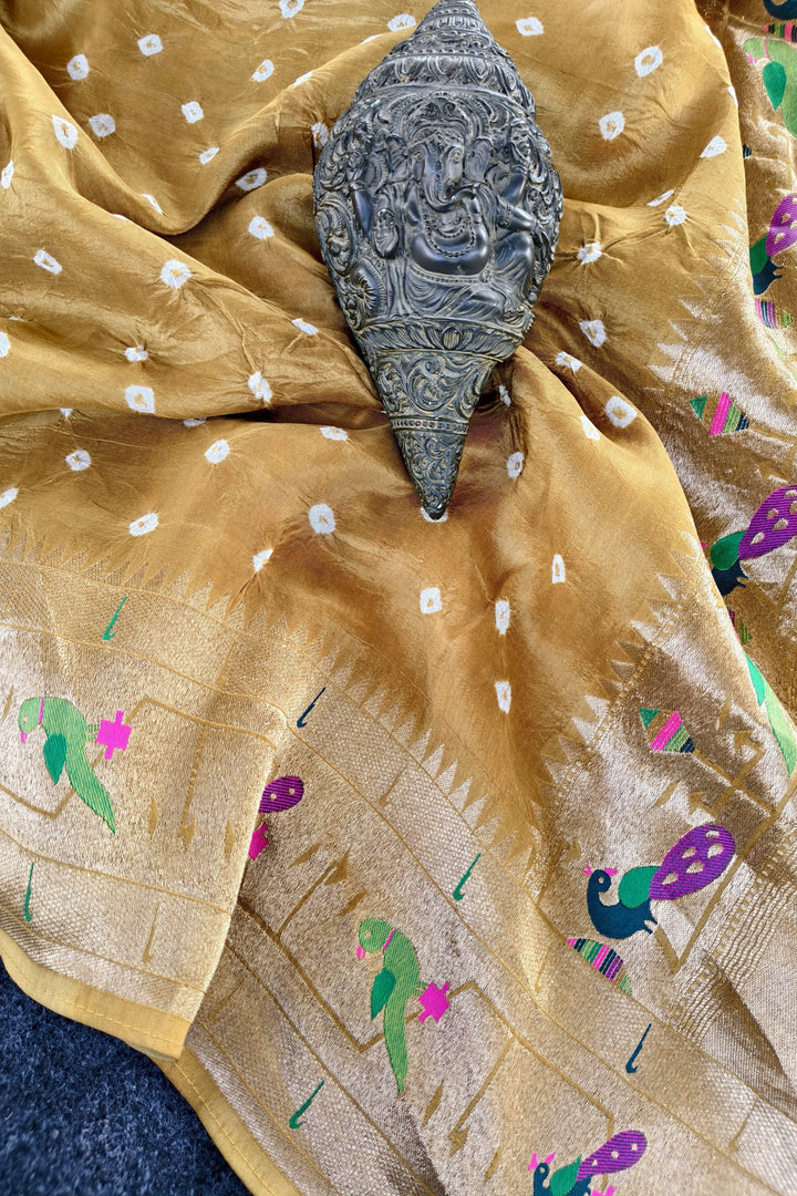 Golden Essence Paithani Silk Saree