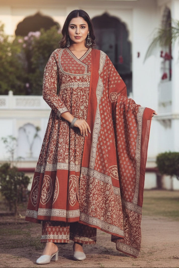 Rich and Traditional Cotton Kurti Set