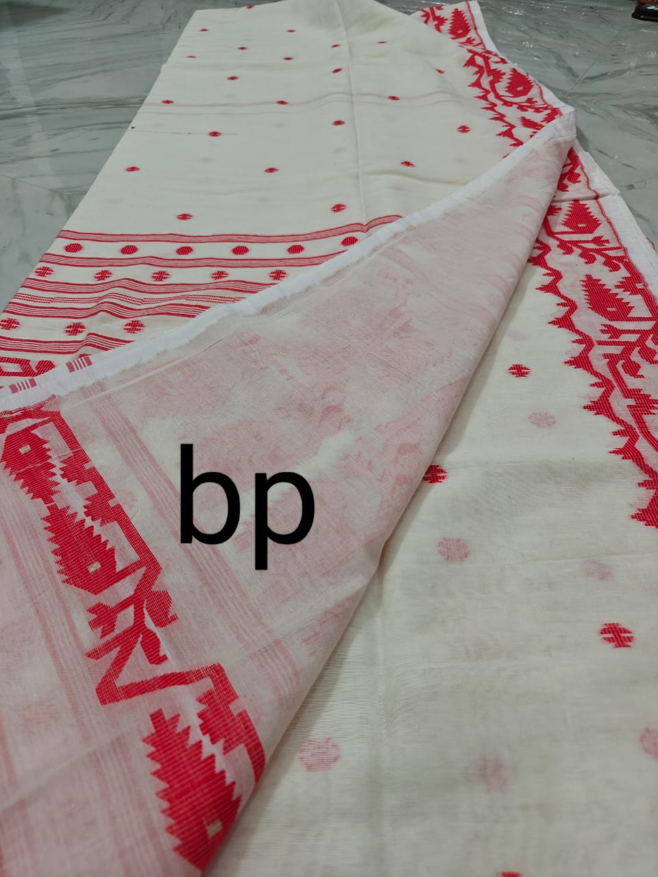 Madhubanika Mul Cotton Saree(white)