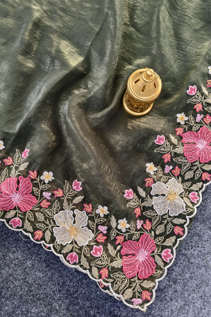 Floral Glow Fancy Chiffon Silk Saree