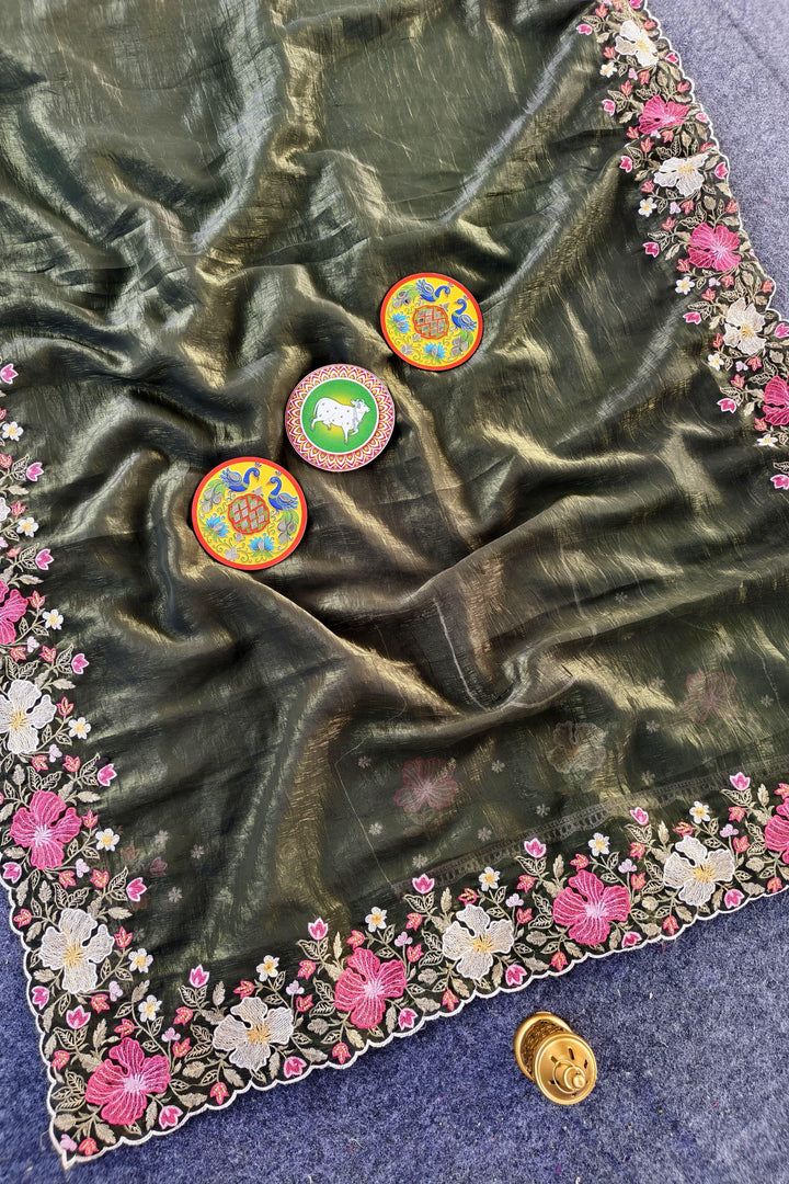 Floral Glow Fancy Chiffon Silk Saree