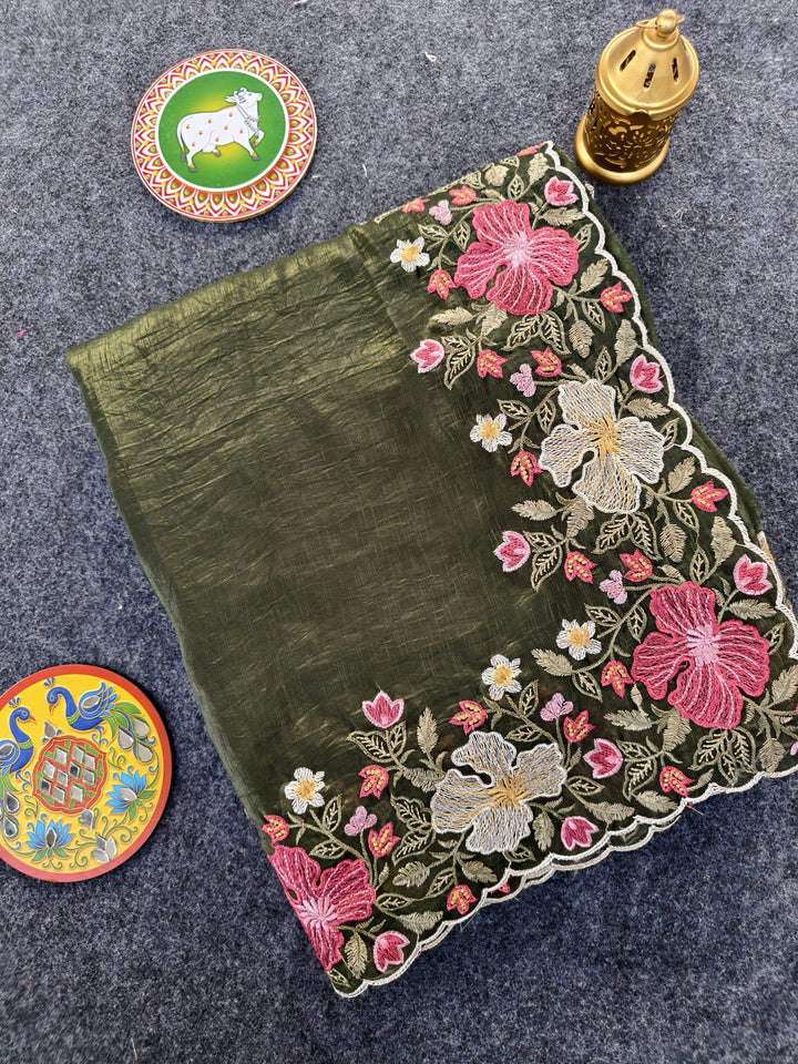 Floral Glow Fancy Chiffon Silk Saree