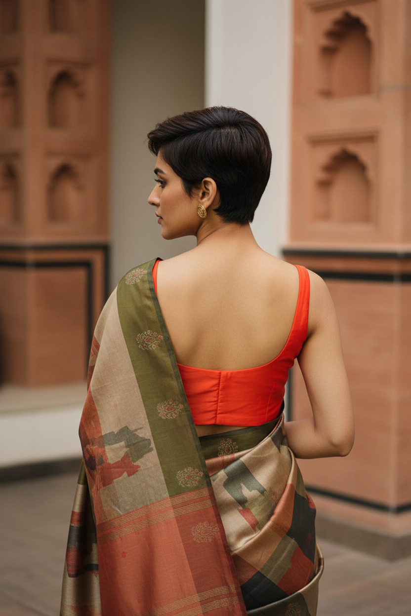 The Bonedi Baddie - Solid Fancy Designer Blouse