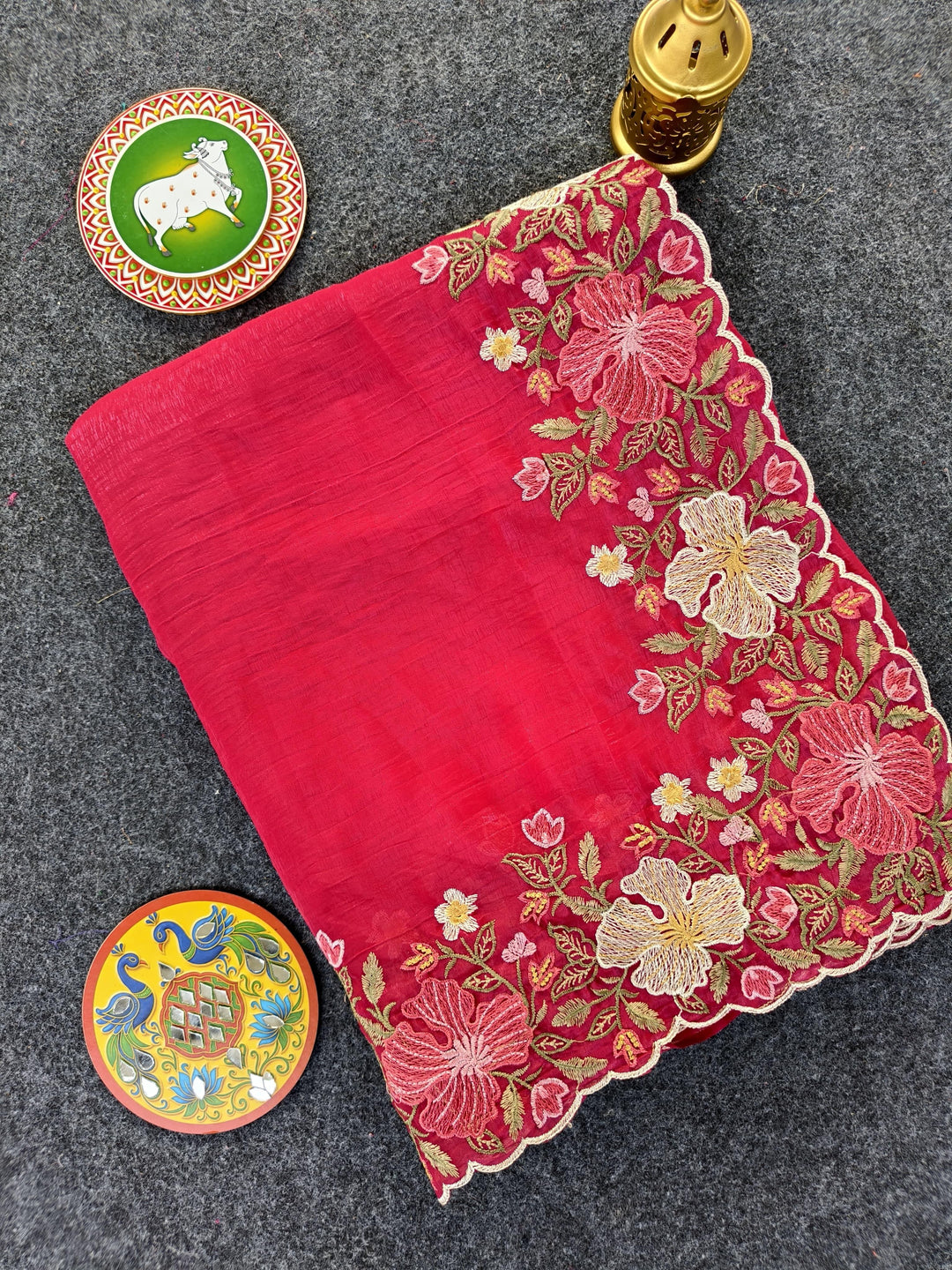 Floral Glow Fancy Chiffon Silk Saree