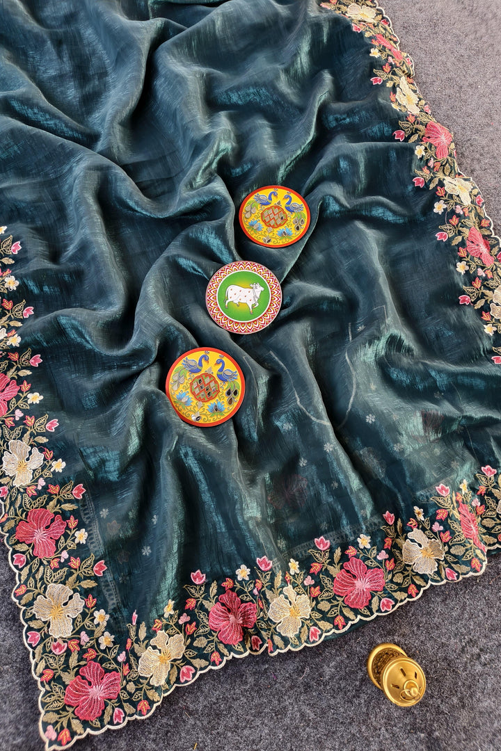 Floral Glow Fancy Chiffon Silk Saree