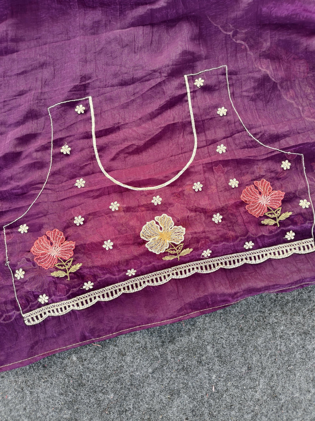 Floral Glow Fancy Chiffon Silk Saree