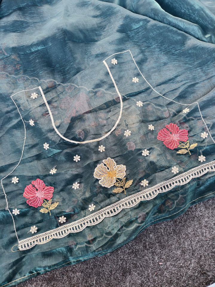 Floral Glow Fancy Chiffon Silk Saree