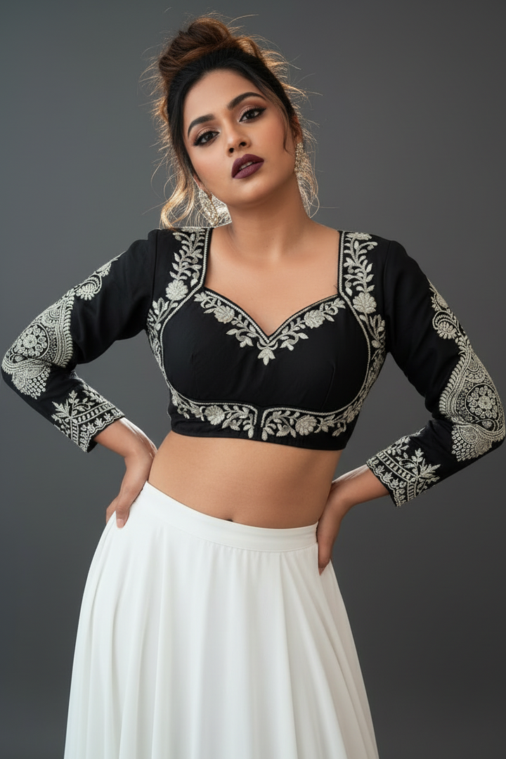 Anvesha Black – Full Sleeve Festive Saree Blouse