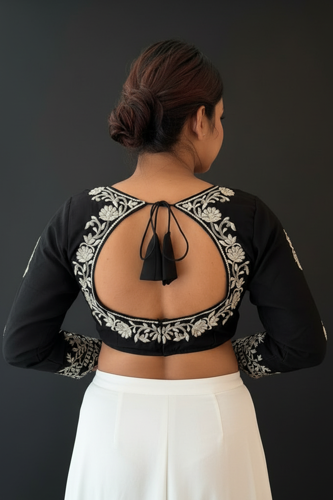Anvesha Black – Full Sleeve Festive Saree Blouse