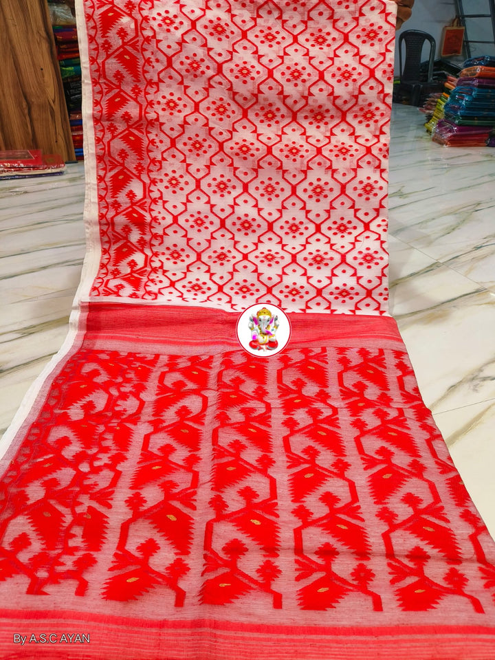 Dhruva tara Dhakai Jamdani Saree