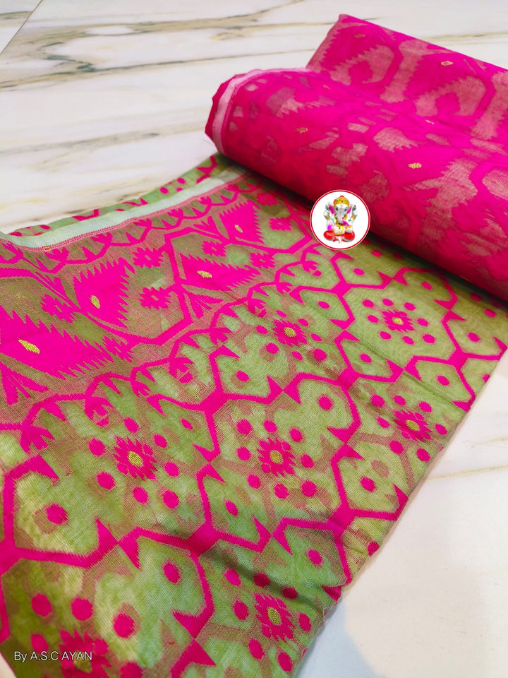 Dhruva tara Dhakai Jamdani Saree