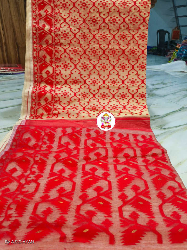 Dhruva tara Dhakai Jamdani Saree