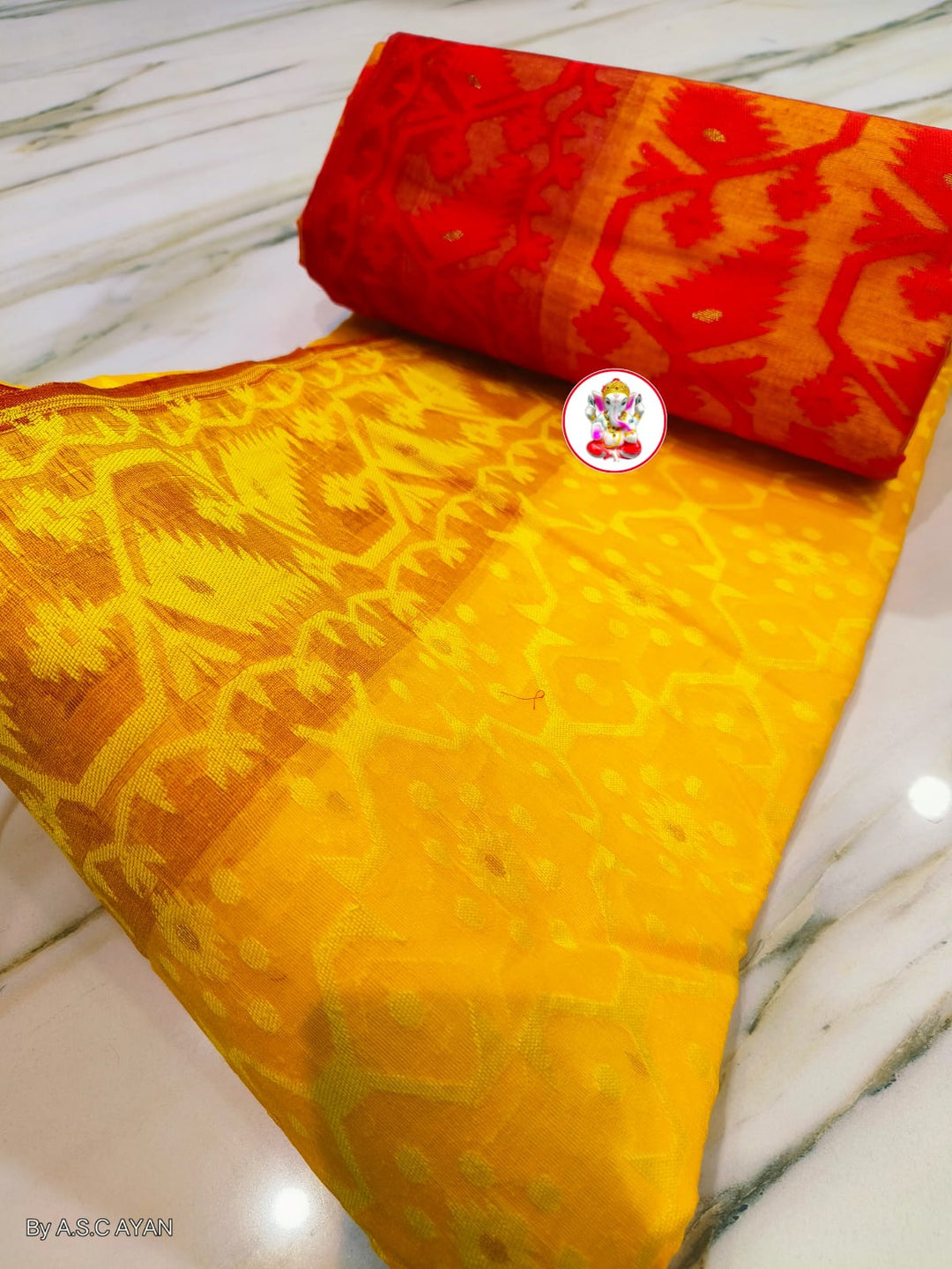 Dhruva tara Dhakai Jamdani Saree