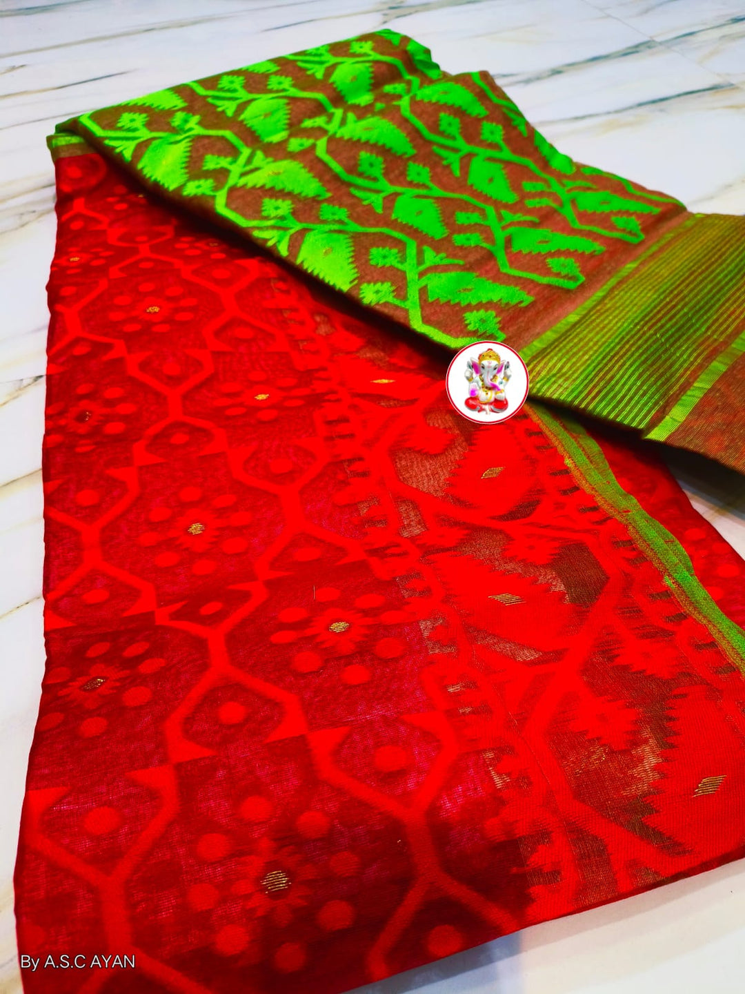 Dhruva tara Dhakai Jamdani Saree