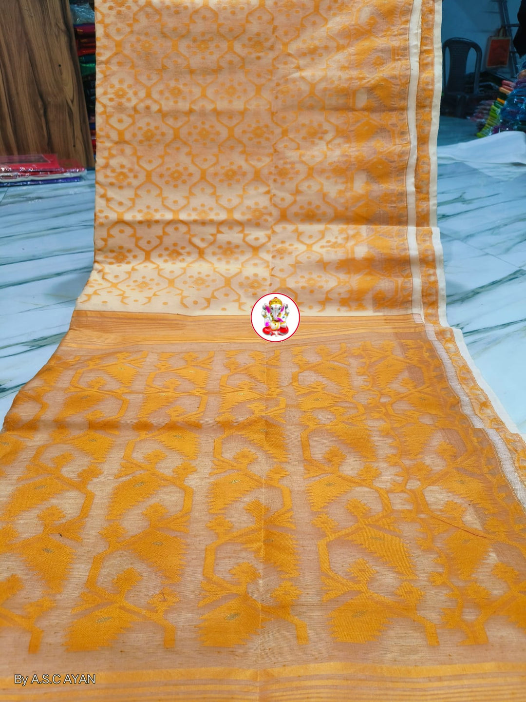 Dhruva tara Dhakai Jamdani Saree