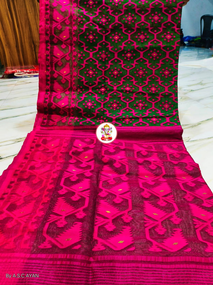 Dhruva tara Dhakai Jamdani Saree