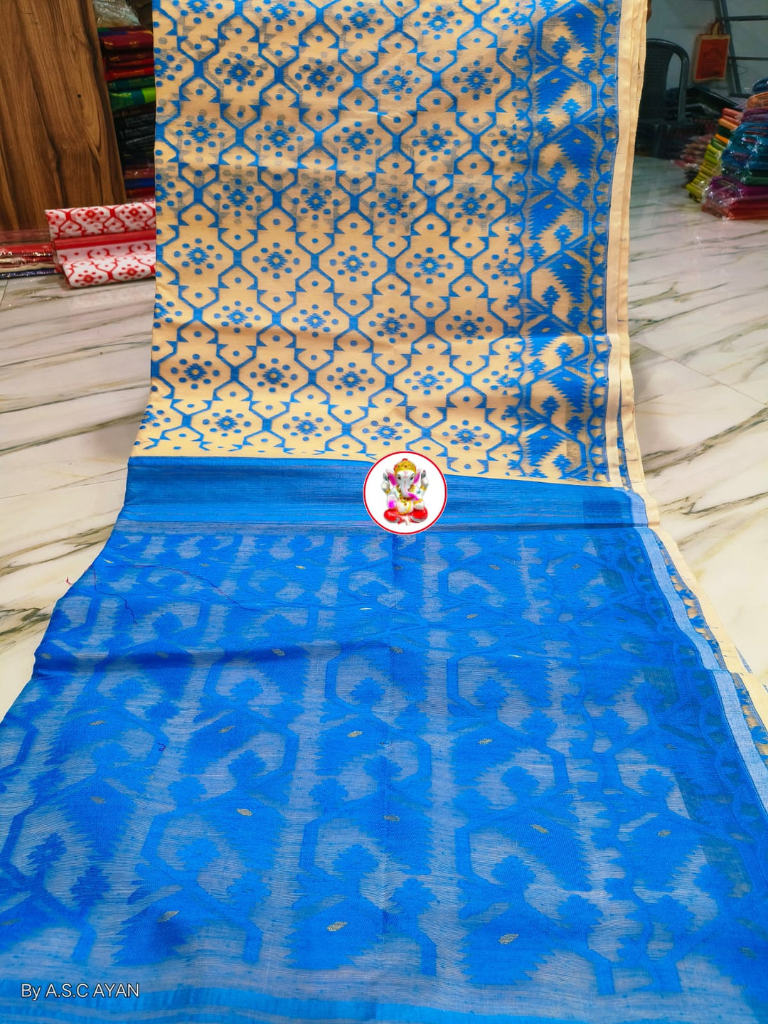 Dhruva tara Dhakai Jamdani Saree