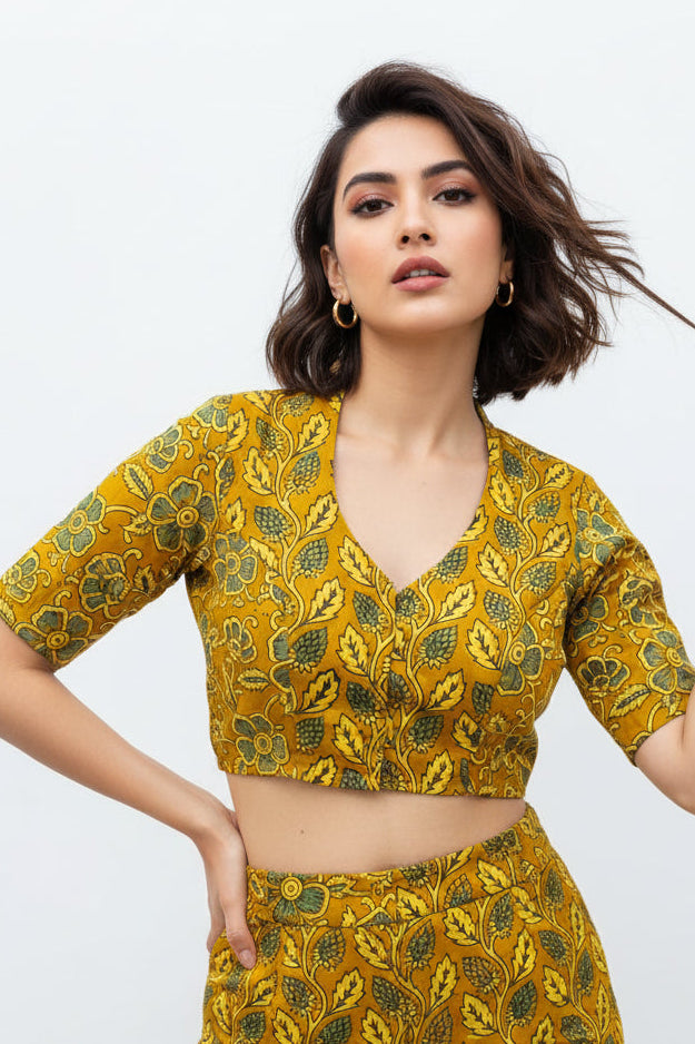 New Smoky Stretchable Ajrakh Blouse