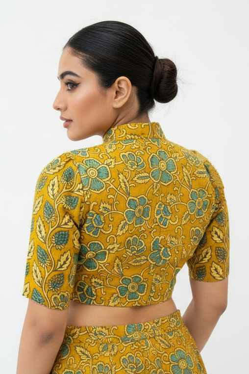 New Smoky Stretchable Ajrakh Blouse