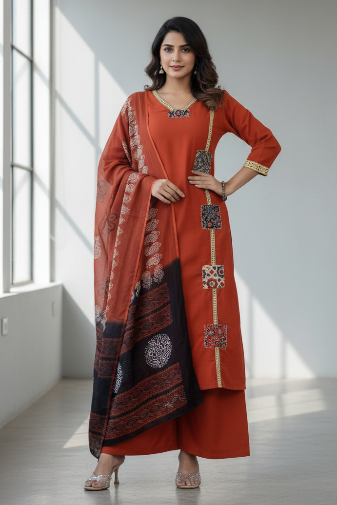 Scarlet Grace Cotton Kurti Set