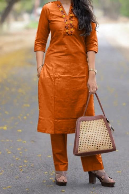 Moonlit Elegance Cotton Kurti Set