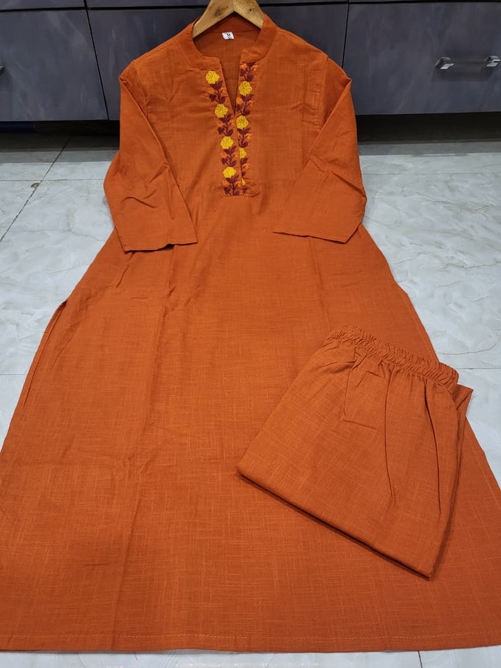 Moonlit Elegance Cotton Kurti Set