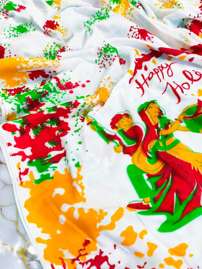 Holi Special-Rang Mahal Mul Cotton Saree
