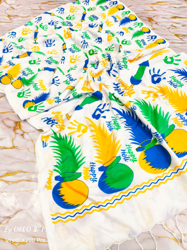 Holi Special-Rang Mahal Mul Cotton Saree