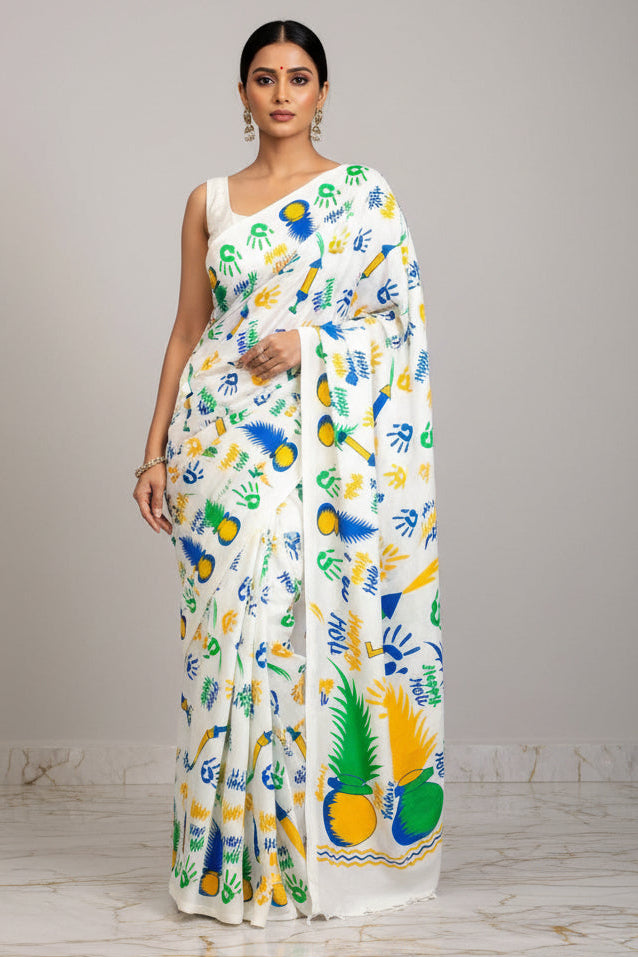 Holi Special-Rang Mahal Mul Cotton Saree