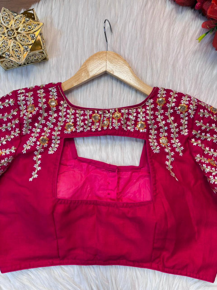 Silent Poetry - Vichitra Silk Designer Blouse