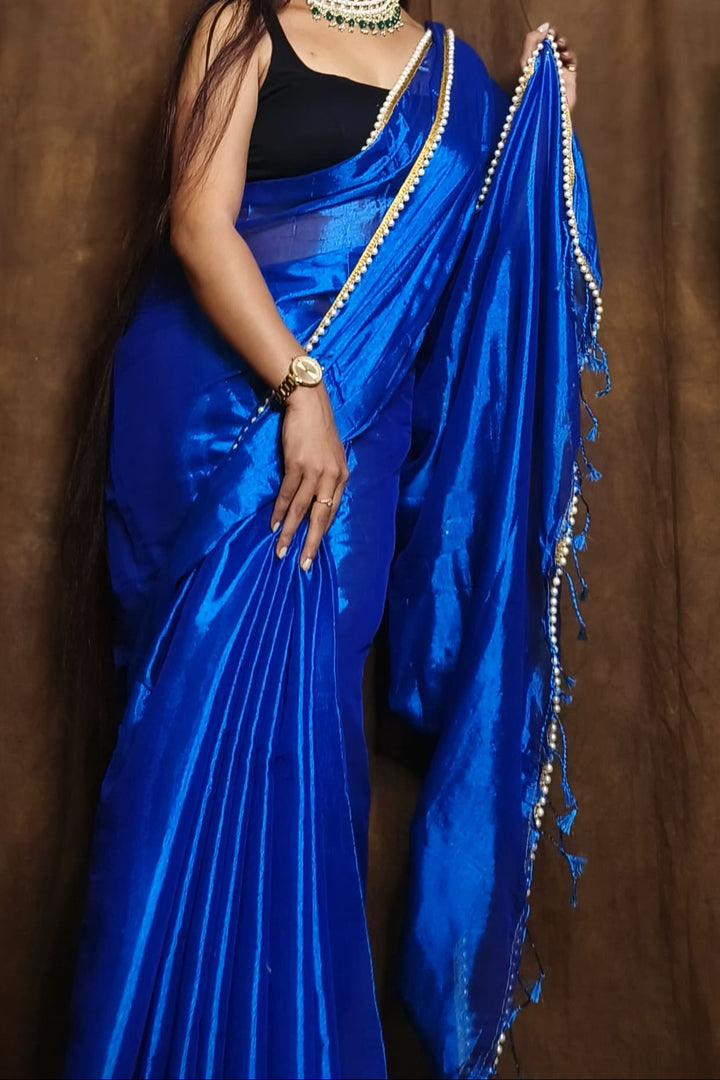 Scarlet Pearl Raga Tissue Silk Saree