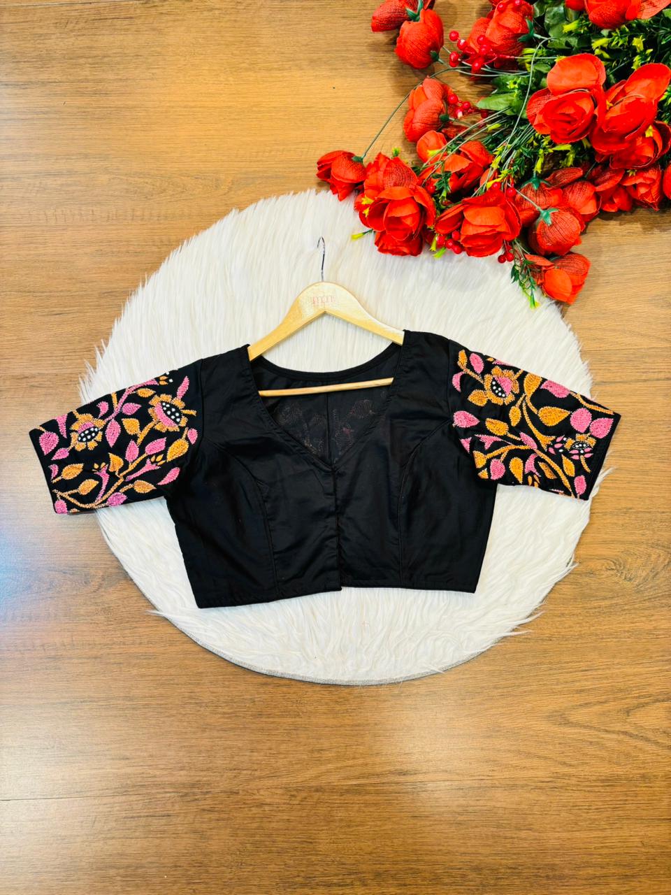 Friendly Note-Kantha Stitch Designer Blouse